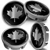 SkinoEu Compatibile con Coprimozzo VW 65mm Copricerchi Tappi Ruota Cerchi Lega Ricambio Argento Bandiera del Canada Foglia di Acero CVS 6