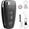 KingYH 3 Tasti Ford Guscio Chiave per Auto con batteria VL2020 e strumento di rimozione pin Cacciavite Portachiavi per Ford Kuga Mk4 Mk8 C-Max Focus Grand Mondeo S-Max Galaxy