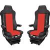 Generic Set di coprisedili per camion Stralis HI-Way 430-450-500 eco-pelle 1+1 per i sedili camion coprisedili vestibilità rosso dal 2005