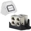 Greluma 1 Pezzo Blocco distribuzione dell'alimentazione a 4 vie,ingresso 0/2/4 AWG /4 uscite 4/8/10 AWG,distributore massa dell'alimentazione dell'amplificatore,splitter per amplificatore audio auto