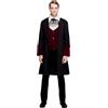 SMIFFYS Costume Fever da uomo vampiro gotico, con mantello, finto panciotto e cravatta Halloween