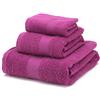 Boncasa - Set di asciugamani, 100% cotone pettinato (non rigenerato), filatura ad anello, 450 g/m3, morbidi al tatto (malva, set da 3 pezzi)