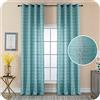 GIRASOLE HOME® Coppia Tende Semi Coprenti Motivo a Righe Tenda per Interni 2 Pannelli con Occhielli (Celeste, 140x285cm)