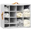 Generico Scarpiera Salvaspazio, Organizzatore Scarpe con Coperchio Trasparente, Porta Scarpe Pieghevole 50x40x30 cm in Tessuto e PVC