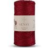 S SENSY Sensy Premium - Corda in poliestere luccicante, 2 mm, 251 m, 90% polipropilene, 10% poliestere, macramè, corda per uncinetto, filo per uncinetto, idea regalo per maglieria (rosso scuro scintilla)