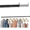 HAOSJINY Asta appendiabiti da 25 mm, asta appendiabiti allungabile con 2 supporti, ovale, per armadio, finestra (nero, lunghezza 100-130 cm)