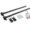 OWIJI Stendipanni Balcone Esterno Interno Stendino Grigio Ferro Aste Pieghevoli 56 cm Attacco Universale Piastre Antitorsione Balcone Ringhiera Kit Montaggio Completo Installazione Semplice