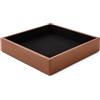 Eglooh - Minerva - Svuotatasche Design Moderno in Cuoio Marrone Arancione - Organizer da Scrivania, Vassoio Portaoggetti per Chiavi, Monete, Gioielli - cm 16,5 x 16,5 - Made in Italy