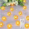 ENLACE Catena luminosa a forma di girasole, 2 m, 20 LED, catena luminosa a batteria, decorazione per cameretta dei bambini, giardino, matrimonio, feste, esterni, interni
