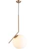 MZStech Lampada da soffitto moderna, lampada a sospensione sferica in ferro e vetro dorato, base a sospensione a lampadina E27 (25cm)