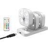 Generico a Disco | 3 Pezzi Con Stazione Di Ricarica A LED - Illuminazione Sotto per Scale per Interni - Per Camera da Soggiorno Bagno Casa Ufficio Comodino Scalini
