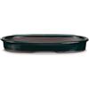 CERTRE - Vaso Bonsai Ovale in Gres, Modello Pisa, Made in Italy, Colore Verde Scuro (Smaltato)| Misure esterne 28,5x17,5x3,5 cm