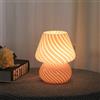 Generic Swirl - Lampada da tavolo a forma di fungo, in vetro traslucido, 3 colori, cambiamento di temperatura, luce da scrivania moderna a righe per camera da letto, soggiorno, decorazione per la casa