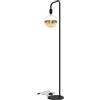 CALEX Lampada da terra U-Line, altezza 155 cm, attacco E27, senza lampadina, stile industriale, Nero
