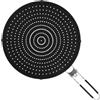 Royouzi Coperchio Antischizzi in Silicone, Paraschizzi per Padelle 32 cm, Paraspruzzi con Manico Pieghevole, Protezione Antischizzi Universale per Friggere, Nero, mx2025