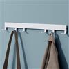 Mai & Mai Appendiabiti da Parete con 6 Ganci Scorrevoli, Attaccapanni da Muro in Alluminio Appendiabiti 60 cm per Cameretta, Ingresso, Cucina, Bianco Opaco, Stalo-10