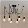 Jadssox Lampadario Industriale Nero, Lampada a Sospensione Vintage Americana, Lampade a Sospensione Creative Spider per Camera da Letto Foyer Hall Cucina Isola Soggiorno Sala da Pranzo Bar Droplight