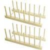 PETERMALLON 2 pz Supporto in Legno per Piatti, Scolapiatti Legno, Caserole da Cucina Cestino per Tazze, Stoviglie, Essiccatori per Libro, Scolapiatti, CD