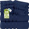 Utopia Towels - Set Di Asciugamani Di Lusso Da 8 Pezzi, 2 Asciugamani Da Bagno, 2 Asciugamani A Mano e 4 Strofinacci, Altamente Assorbenti 97% Cotone Filato Ad Anello(Blu marino)
