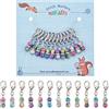 NBEADS 12pz Segnapunti con Perline, Charms per Segnapunti all'Uncinetto con Perline in Acrilico Chiusura A Moschettone Rimovibile Marcatore per Punto di Chiusura per Cucire Quilting Fatti A Mano