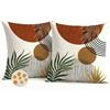 Avalune Federe Cuscini Divano 40x40 Esterno Impermeabili Copricuscini Decorativi Arancione Boho Morandi Moderno Fodera per Cuscino per Soggiorno Balcone Giardino Esterno Decorazione Set di 2