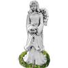 FABRIQ Statuetta di angelo con uccello, 44 cm, robusta scultura in pietra, resistente al gelo, meravigliosa decorazione da giardino