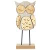 com-four® Gufo in legno, figura in legno come supporto decorativo - gufo decorativo su telaio in legno - affascinante allocco come decorazione da tavola