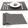 Ainimi Set di 2 tovagliette in silicone, misura grande, 45 x 32 cm Grigio scuro