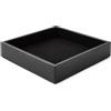 Eglooh - Minerva - Svuotatasche Design Moderno in Cuoio Nero - Organizer da Scrivania, Vassoio Portaoggetti per Chiavi, Monete, Gioielli - cm 16,5 x 16,5 - Made in Italy