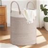 ZLPBAO XXL Cesto Portabiancheria Sporca Intrecciato in Cotone con Manico, Portabiancheria Grande, Cesto Portabiancheria Pieghevole Cesta Panni Sporchi per Lavanderia Bambini Bagno Giocattoli Coperte