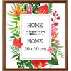 MG Design Cornice 50x50 cm - colore Marrone, in legno, con vetro acrilico - da appendere in verticale o in orizzontale, senza sfondo, per foto, poster, puzzle