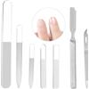 CNYMANY 7 pezzi Set di Lime per Unghie, CNYMANY Lima per unghie in acciaio inossidabile Lime per manicure in vetro Limatrici per unghie Cura dell'arte delle unghie Tamponi per Salone domestic Viaggio