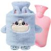 WFKKMEQ Borsa Acqua Calda, 1 L Bottiglia d'acqua Calda con Copertura Carino, Borse Calde per Bambini e Adulti, Borsa Acqua Calda per Alleviare il Dolore, Mano Caldo (blu)