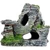 Ulalaza Decorazioni per acquari Paesaggistica Ceppo d'albero Foro Grotta di Roccia Nascondigli Acquario in Pietra Legno Galleggiante Resina Dipinto con Dettagli realistici Accessori per Il Castello