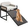Generic Scale per animali domestici Rampa per cani con sedile, extra Wide Seat Mate Chair Ramps,Puppy per letto alto, divano, ufficio, Pet Step per cani di piccola taglia, gatto,Bianca