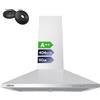 CIARRA Classe A++ 60 cm Cappa aspirante cappa a parete 370m3/h 3 Velocità illuminazione a LED -acciaio INOX -Evacuazione Esterna/Ricircolo-Filtro per CBCF002X2