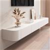zaqiming Mobile tv soggiorno Supporto TV Sospeso 2 Cassetti 2 Ripiani Aperti,Bianco mobile tv sospeso Mobile Porta TV,Console TV Multimediale per TV Fino a 55-80 Pollici