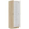 MarinelliGroup Armadio scarpiera multiuso armadietto mobile bagno casa garage 2 ante 8 ripiani ROVERE 59 X 37 X 180 cm 7146F