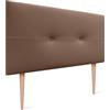 DHOME Testiera imbottita in Similpelle o Tessuto AQUALINE CON GAMBE testate letto (Similpelle Argilla, 95x105cm (Letti 70/80/90))