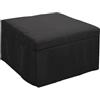 MarinelliGroup Pouf letto singolo con materasso 75X75X43 cm salvaspazio pieghevole camera cameretta soggiorno poggiapiedi tessuto Beny (Nero)