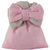 Generic Lotto di 12 Sacchetti portaconfetti in Cotone Vari Colori 10x12 cm BOMBONIERA Porta Confetti (Fiocco Rosa)