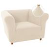 WWQQKJ Copridivano Chesterfield Elasticizzata Fodera per Divano Elasticizzato Antiscivolo Antimacchia, Copridivano 3 Posti con Braccioli Tessuto Super Morbido(Naturale,1 Posto)