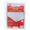 Daunex Zipper Coprimaterasso, 100% Cotone, Bianco, Matrimoniale, 180 x 200 x 2 cm