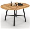 IDMarket - Tavolo da pranzo rotondo allungabile MADELEINE 4-6 persone in legno e metallo nero 110-150 cm