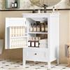 Easexcy 51 x 46 x 85 cm Mobile da bagno a pavimento con lavabo, mobile lavabo, completamente laccato, ripiano porta, ripiano regolabile, lavabo in ceramica (bianco, 51 x 46 x 85 cm)