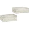KOMTO Comodino Sospeso con Cassetto Rovere Craft Bianco - 2 Set Comodini Sospesi Camera da Letto Mensola da Muro con Cassetto | Monaco 42 x 30 x 15 cm