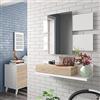 MarinelliGroup Mobile ingresso SOSPESO con cassetto ripiano e specchio ROVERE + BIANCO 75 X 29 X 20 cm - 0F6742A