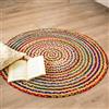 RAJRANG Chindi Tappeto rotondo in iuta, 122 cm, in cotone intrecciato a mano, tappeto per soggiorno, camera da letto, decorazione per la casa