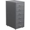 HollyHOME Mobile classificatore a 6 cassetti Organizzatore di cartelle rotanti Armadietto portaoggetti in metallo con ruote per casa, ufficio, scuola, grigio