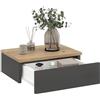 KOMTO Comodino Sospeso con Cassetto Rovere Craft Oro/Antracite - Mensola con Cassetto Sospesa, Comodino Camera da Letto Sospeso | Monaco 42 x 30 x 15 cm